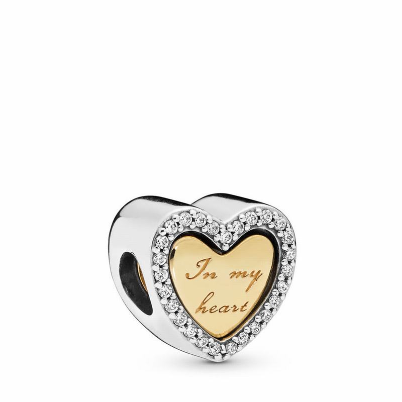 Pandora In My Heart Charm Ireland - Pandora Shine/Sterling Silver/Cubic Zirconia - 912648BZU